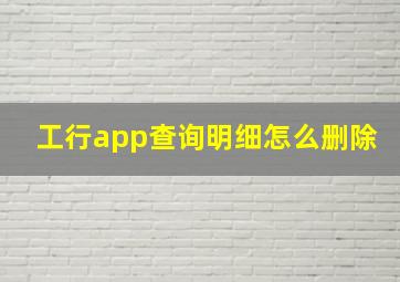 工行app查询明细怎么删除