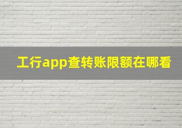 工行app查转账限额在哪看