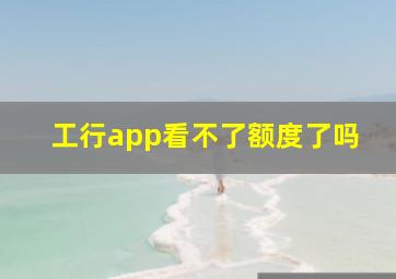 工行app看不了额度了吗