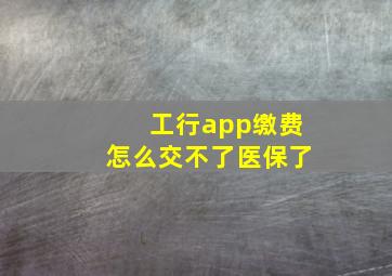 工行app缴费怎么交不了医保了