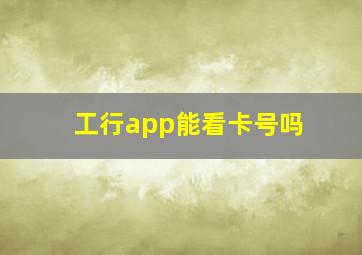 工行app能看卡号吗