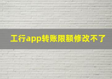 工行app转账限额修改不了