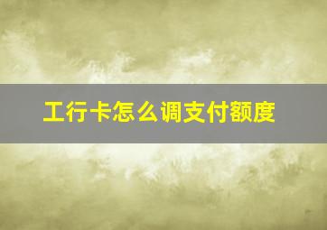 工行卡怎么调支付额度