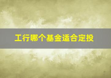 工行哪个基金适合定投