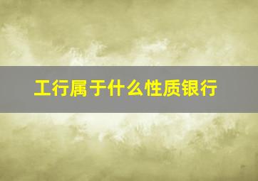 工行属于什么性质银行