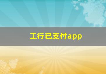 工行已支付app