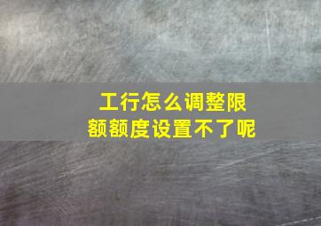 工行怎么调整限额额度设置不了呢