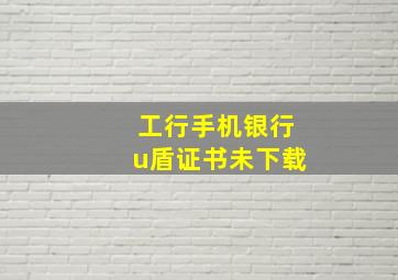 工行手机银行u盾证书未下载