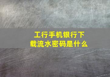 工行手机银行下载流水密码是什么