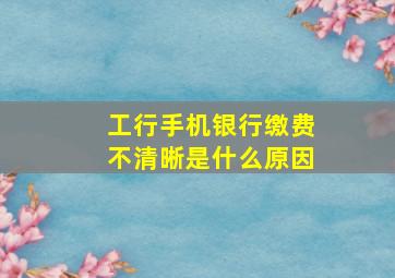 工行手机银行缴费不清晰是什么原因