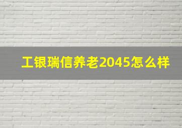 工银瑞信养老2045怎么样