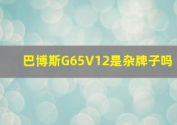 巴博斯G65V12是杂牌子吗