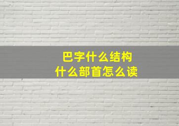 巴字什么结构什么部首怎么读