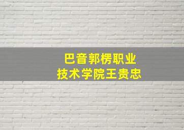 巴音郭楞职业技术学院王贵忠