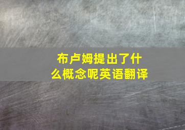 布卢姆提出了什么概念呢英语翻译