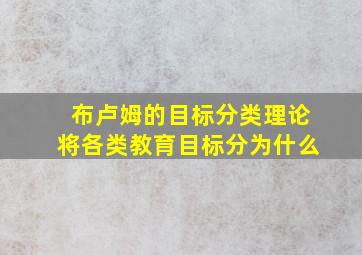 布卢姆的目标分类理论将各类教育目标分为什么