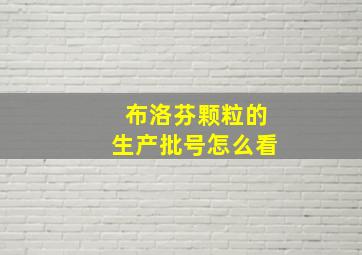 布洛芬颗粒的生产批号怎么看