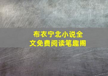 布衣宁北小说全文免费阅读笔趣阁