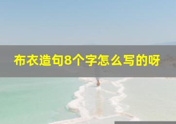 布衣造句8个字怎么写的呀