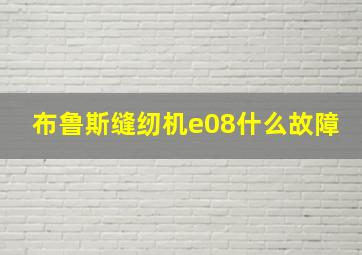 布鲁斯缝纫机e08什么故障