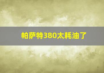 帕萨特380太耗油了