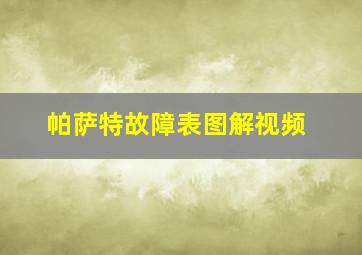 帕萨特故障表图解视频