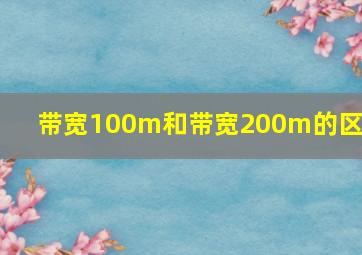 带宽100m和带宽200m的区别