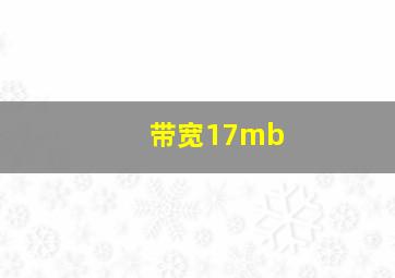 带宽17mb