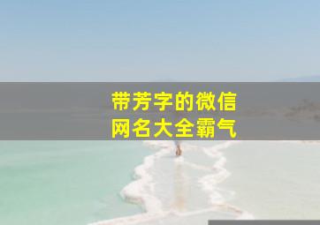 带芳字的微信网名大全霸气