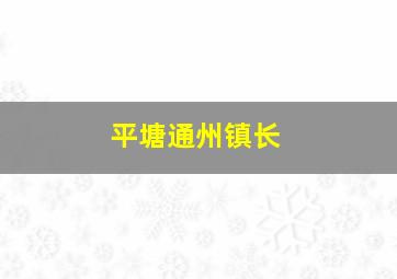 平塘通州镇长