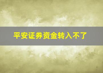 平安证券资金转入不了