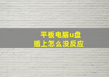 平板电脑u盘插上怎么没反应