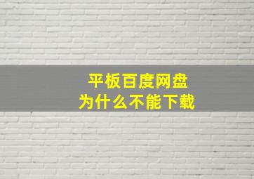 平板百度网盘为什么不能下载