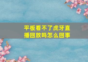 平板看不了虎牙直播回放吗怎么回事