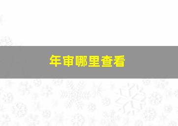 年审哪里查看