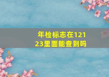 年检标志在12123里面能查到吗