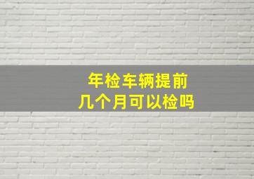 年检车辆提前几个月可以检吗