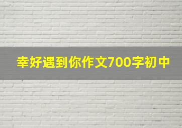 幸好遇到你作文700字初中