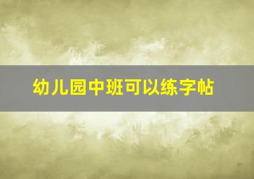 幼儿园中班可以练字帖