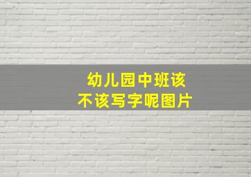 幼儿园中班该不该写字呢图片