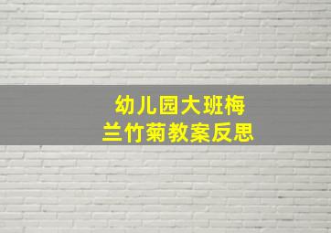 幼儿园大班梅兰竹菊教案反思