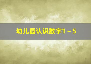 幼儿园认识数字1～5