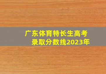 广东体育特长生高考录取分数线2023年