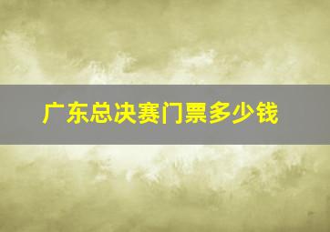 广东总决赛门票多少钱