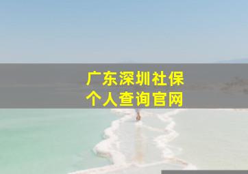 广东深圳社保个人查询官网