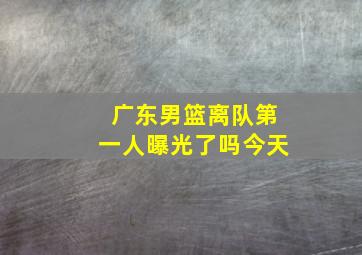 广东男篮离队第一人曝光了吗今天