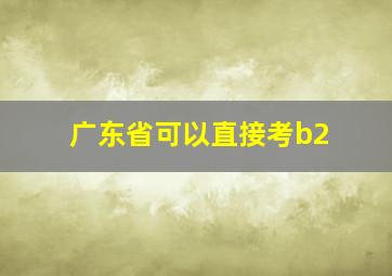 广东省可以直接考b2