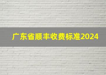 广东省顺丰收费标准2024