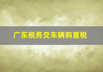 广东税务交车辆购置税