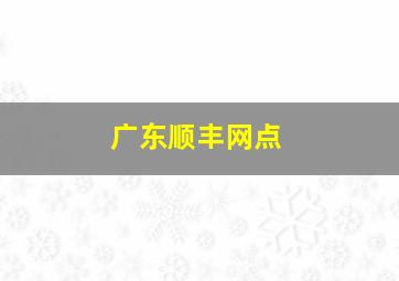 广东顺丰网点